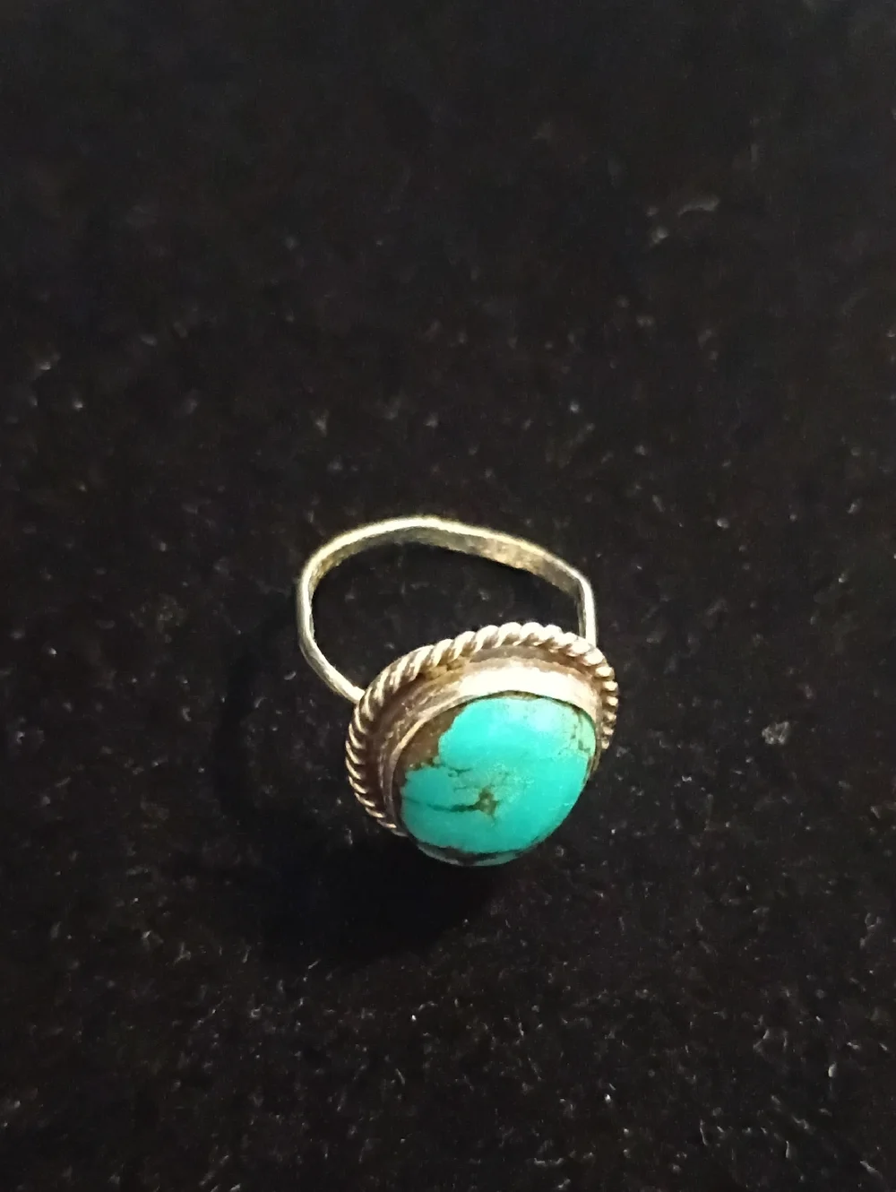 Authentic Small Native American-Navajo Turquoise And Sterling Silver Ring - Picture 9 of 9
